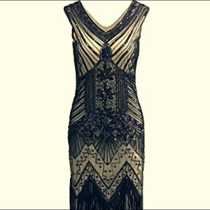 Beaded 1920s Flapper Dress